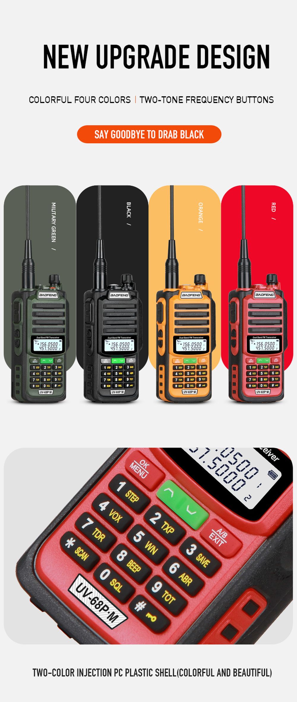 Baofeng UV-68 Pro Max V2 10W IP68 Walperforated Talkie Longue