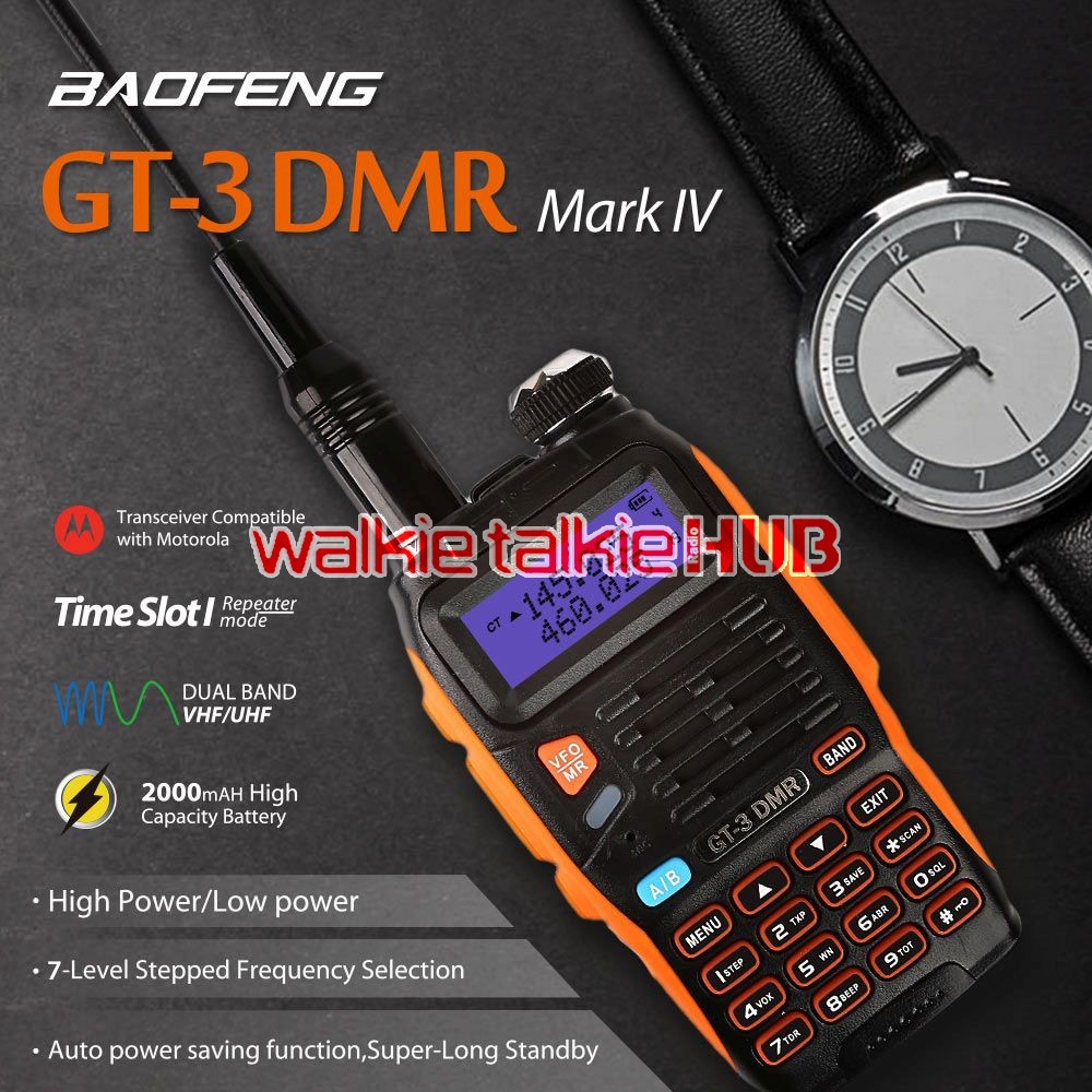 Baofeng GT-3 DMR Mark IV Dual Band VHF/UHF Two Way Radio with DMR Function Time