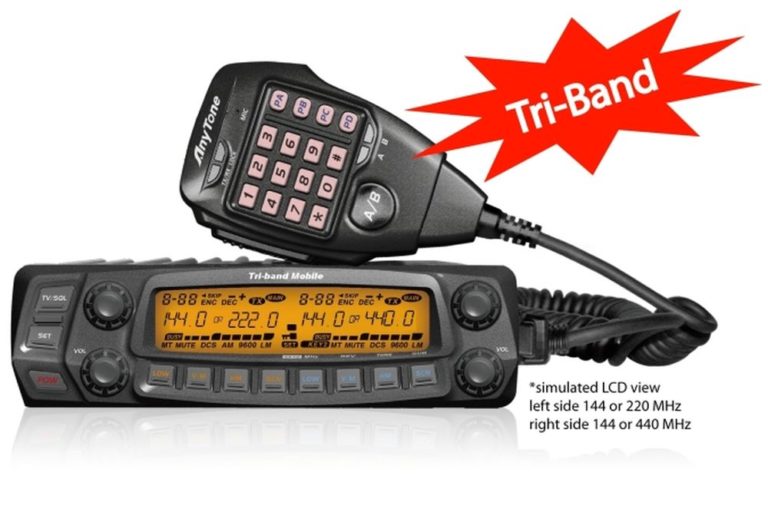 AnyTone AT5888UV III TriBand 2 Meter 220 MHz 70 Cm Mobile Transceiver