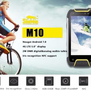 Snopow M10W Iris Recognition IP68 Waterproof Android 7.0 4G Rugged Smart Phone DMR Digital PTT Walkie Talkie