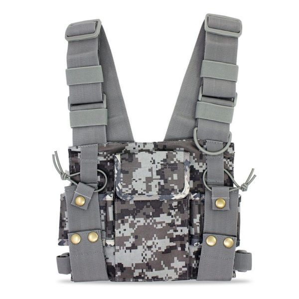 Camouflage Color Walkie Talkie Pouch Rescue Vest Chest Rig Bag Pocket Pack Holster