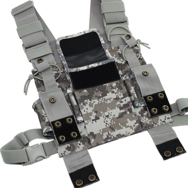 Camouflage Color Walkie Talkie Pouch Rescue Vest Chest Rig Bag Pocket Pack Holster - Image 5