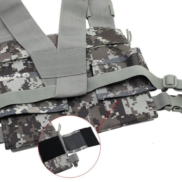 Camouflage Color Walkie Talkie Pouch Rescue Vest Chest Rig Bag Pocket Pack Holster - Image 3