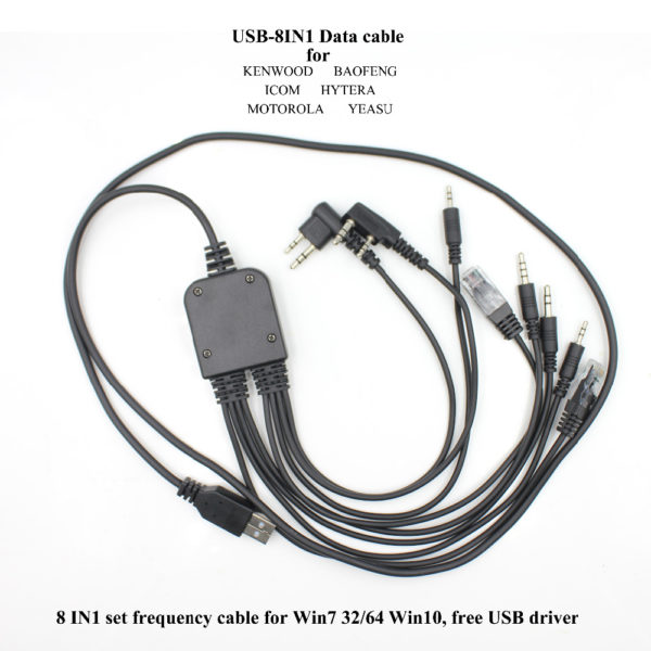 Multifunction 8 in 1 USB Programming Cable for Motorola Yaesu Icom Kenwood Baofeng Hytera Walkie Talkie - Image 3
