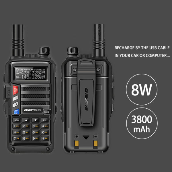 2018 Baofeng AS53 8W Dual Band 10KM Long Range Thicken Battery Handheld Analogue Radio