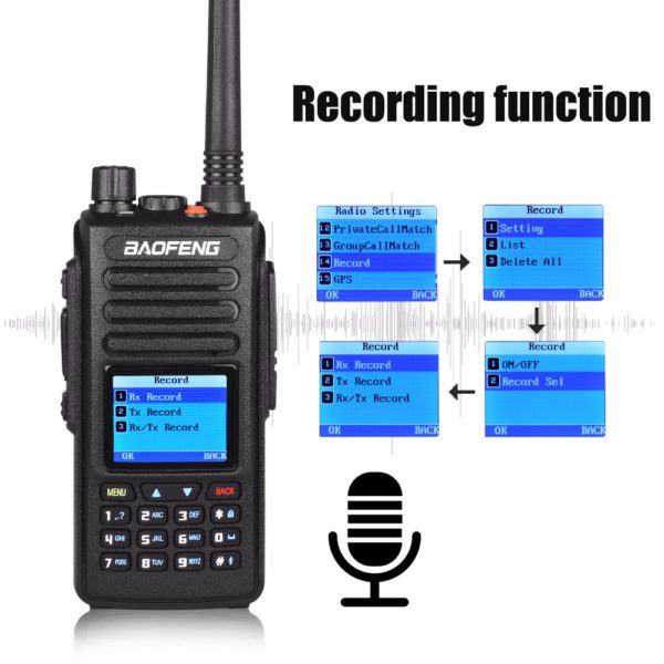Baofeng DM-1702 GPS DMR Walkie Talkie VHF UHF Dual Band Digital Two Way Radio