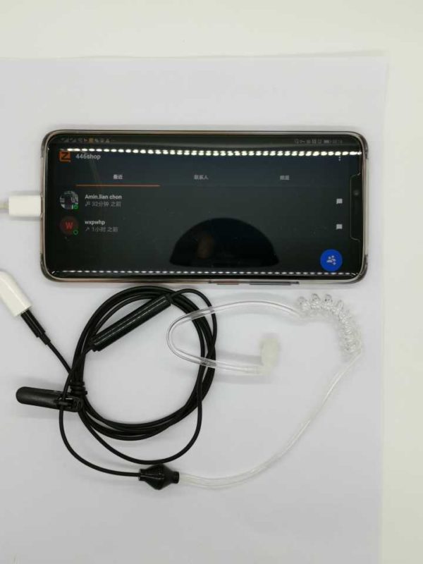 3.5mm plug Security Headset with PTT for Zello APP on Android IOS Smartphone
