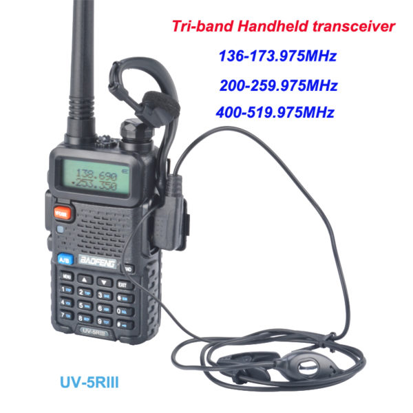 Free Handsfree Baofeng UV-5RIII Tri-band Handheld FM Transceiver