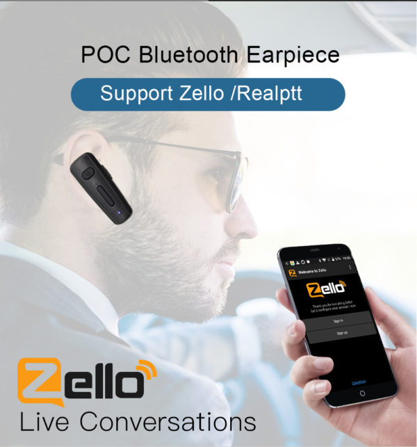 Wireless Handsfree Bluetooth Headset Earphone Zello PTT Bluetooth work with Android System Support POC Moblie Phone - Image 2