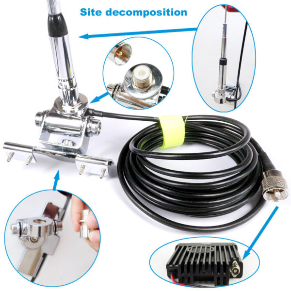 Nagoya NL-770S Dual Band Antenna B-400 Antenna Mount Bracket Clip 5M Coaxial Cable Kit For Car Radio - Image 2