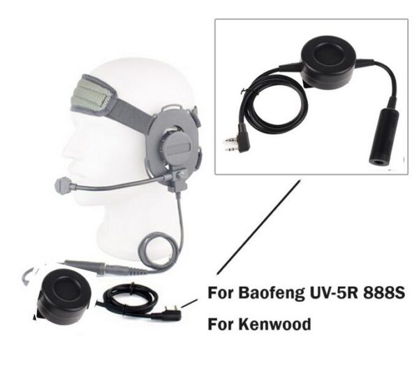 Motorola Kenwood TYT F8 BAOFENG Z-Tactical TCI Walkie Talkie Headset Waterproof Round PTT - Image 2