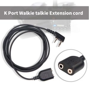 Walkie Talkie K-type 2 Pin Extend Cable Wire For Kenwood Baofeng TYT Puxing Wouxun Radio