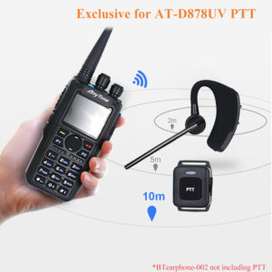 2020 New Bluetooth PTT Headset For Anytone AT-D878UV Plus DMR Digital Analog Walkie Talkie