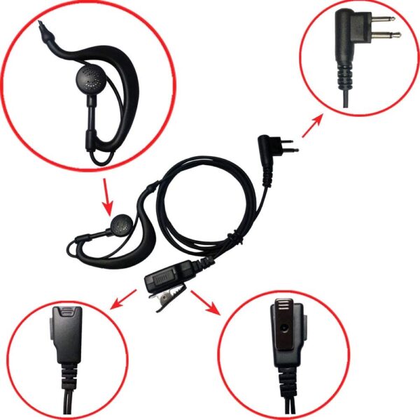 2pcs G-Shape PoliceHeadset Mic PTT For Motorola cls1110 cls1410 cp200 gp2000 cls1450 CP040