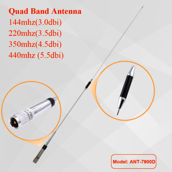 Quad Band Antenna 144/220/350/440MHz for QYT KT-7900D Car Mobile Radio KT7900D