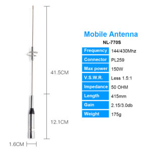 NAGOYA NL-770S Dual Band 150W Mobile Car Radio Antenna