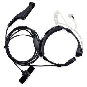 2Pcs Military Throat Mic Headset Finger PTT for Motorola DP4400 DP4401 DP4600 DP4601 etc Walkie Talkie