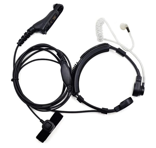 2Pcs Military Throat Mic Headset Finger PTT for Motorola DP4400 DP4401 DP4600 DP4601 etc Walkie Talkie