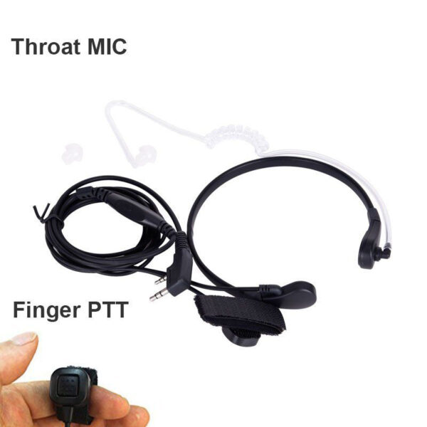 Throat Mic Headset Finger PTT For Baofeng UV5R 888s KENWOOD NX220/NX320 etc Walkie Talkie - Image 3