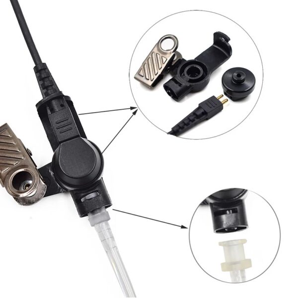 for Vertex Standard VX-230 VX-231 VX-350 EVX-531 EVX-534 VX-298 Walkie Talkie PTT Earpiece Mic - Image 6