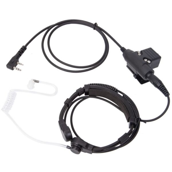 Kenwood Radio Heavy Duty U94 PTT Neck Throat Mic with Tactical Air Tube Headset - Image 4