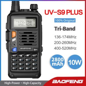 Baofeng UV-S9 PLUS Tri-Band Amateur Radio UHF VHF 220-260MHz FM Transceiver
