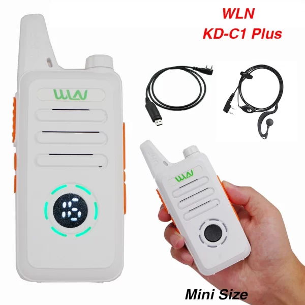 2PCS New WLN KD-C1plus Mini Walkie Talkie KD-C1 plus UHF 400-470MHz Slim Transceiver Two Way Radio KD-C1 Upgraded
