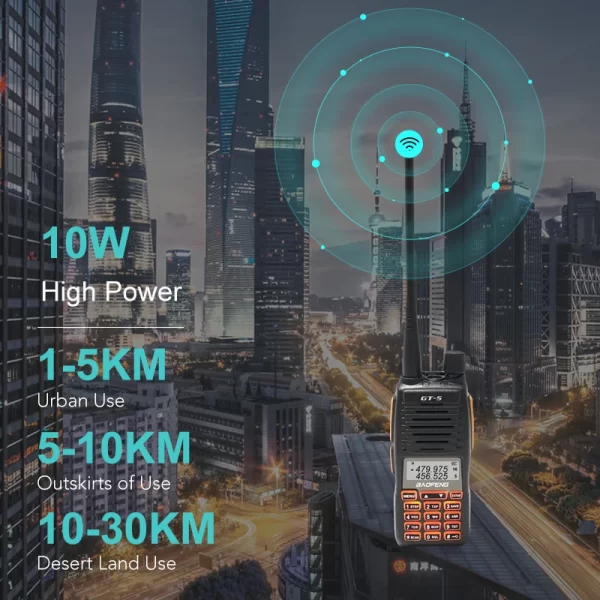 Baofeng GT-5 V2 Newest 30KM Max 10W Powerful 2 Way Ham Radios  - Image 2