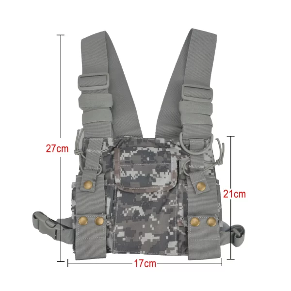 Camouflage Chest Bag for Hytera Motorola Two Way Radio Case, Pt-12 Intercom, GP380, GP360, Baofeng, Bf-U9R, Walkie Talkie - Image 5