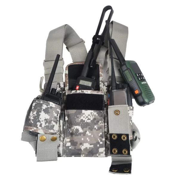 Camouflage Chest Bag for Hytera Motorola Two Way Radio Case, Pt-12 Intercom, GP380, GP360, Baofeng, Bf-U9R, Walkie Talkie