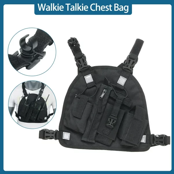 Chest Pocket Bags Pack, Harness Backpack Holster Walkie Talkie Carry Case for All radios PT09