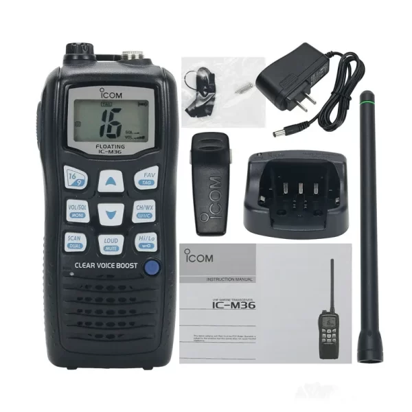 ICOM IC-M36 6W 10KM IPX7 Floating Waterproof VHF Marine Two way Radio