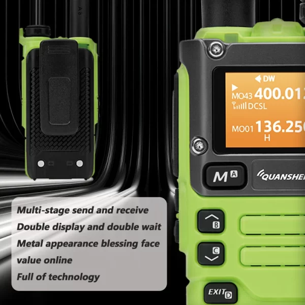 Quansheng UV-K6 5W Green Air Band UHF VHF DTMF FM 50-600MHz NOAA Wireless Frequency Walkie Talkie - Image 4