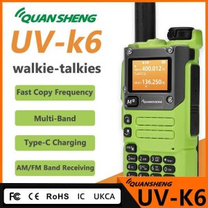 Quansheng UV-K6 5W Green Air Band UHF VHF DTMF FM 50-600MHz NOAA Wireless Frequency Walkie Talkie