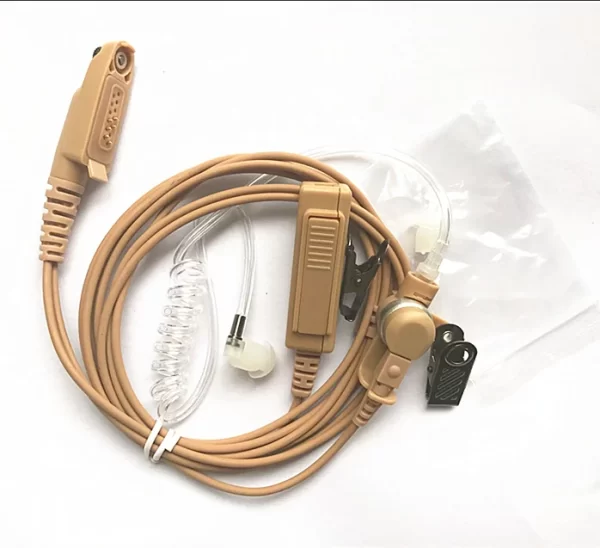 Beige Flesh Color Covert Acoustic Tube Headset Mic for Motorola GP328Plus GP344 GP388 GP688 Two Way Radio