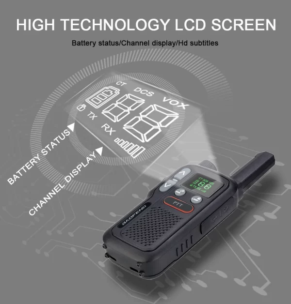 2pcs/lot Licence Free Baofeng BF-T18  Dual PTT Mini Walkie Talkie PMR 446 FRS USB Portable Two-way Radio - Image 5