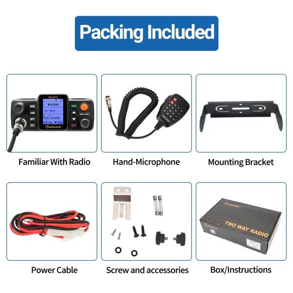 WOUXUN KG-M70 25W Mobile Radio UHF/VHF Dual Band 999CH Cross Band Repeater Mode Long Range Car Radio - Image 6