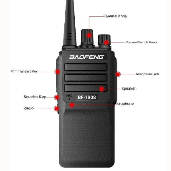 Baofeng BF-1908 Professional Real eHigh Power Wireless Handheld Walkie Talkie for construction site security - Image 3