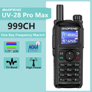 UV-28 Pro Max Baofeng UV 28 Walkie Talkies 5-10km 10W Tri Band USB C Charging NOAA 999CH UV-28L Long Range FM Ham Radio