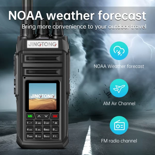 Jingtong JT-3988 Multi Band 10W Air Band Two way Radio NOAA Wireless Frequency Tyep-C Charge U/VHF DTMF FM Scrambler - Image 5