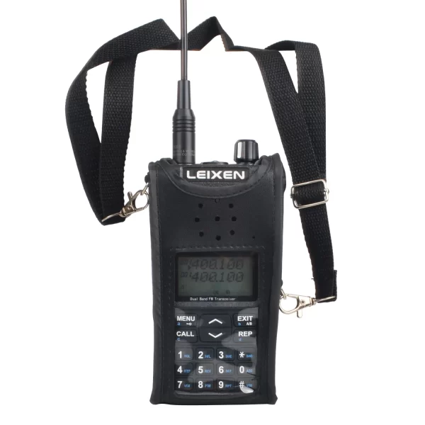 Walkie Talkie Carry Case Artificial Soft Leather Holster Pouch with Adjustable Strap for Leixen UV-25D Portable Radio