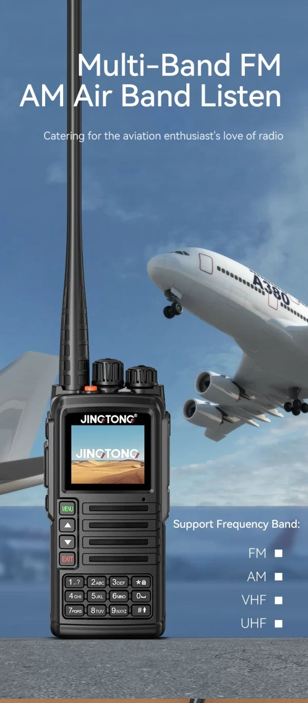 JINGTONG JT-7988 10W Full Band Analogue Radio 256 Channel Air Band Walkie Talkie TYPE-C Aviation NOAA Amateur HT Scanner - Image 6