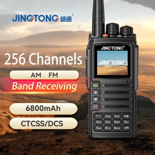 JINGTONG JT-7988 10W Full Band Analogue Radio 256 Channel Air Band Walkie Talkie TYPE-C Aviation NOAA Amateur HT Scanner