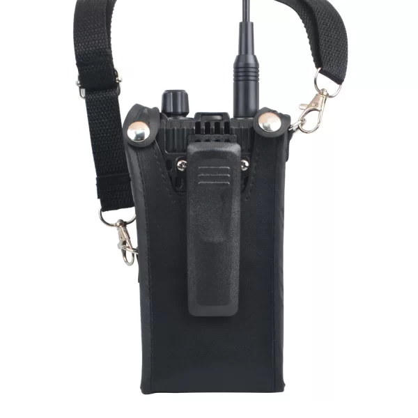 Walkie Talkie Carry Case Artificial Soft Leather Holster Pouch with Adjustable Strap for Leixen UV-25D Portable Radio - Image 2