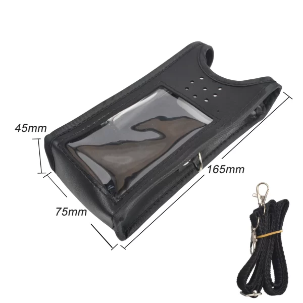Walkie Talkie Carry Case Artificial Soft Leather Holster Pouch with Adjustable Strap for Leixen UV-25D Portable Radio - Image 3
