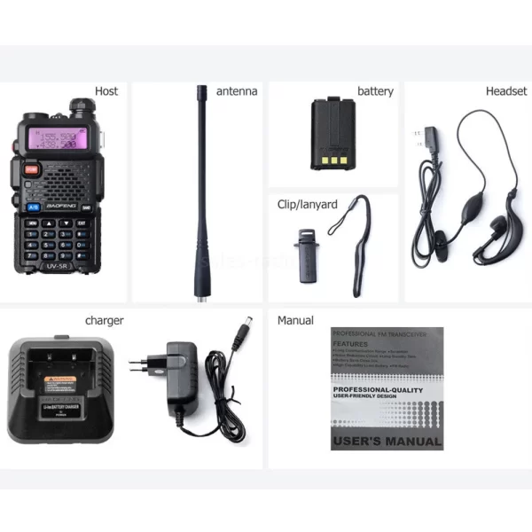 10PCS Baofeng UV-5R 8W Walkie Talkie Triple Power 8/4/1 Watts VHF UHF Dual Band UV5R Handheld Analogue Radio - Image 6