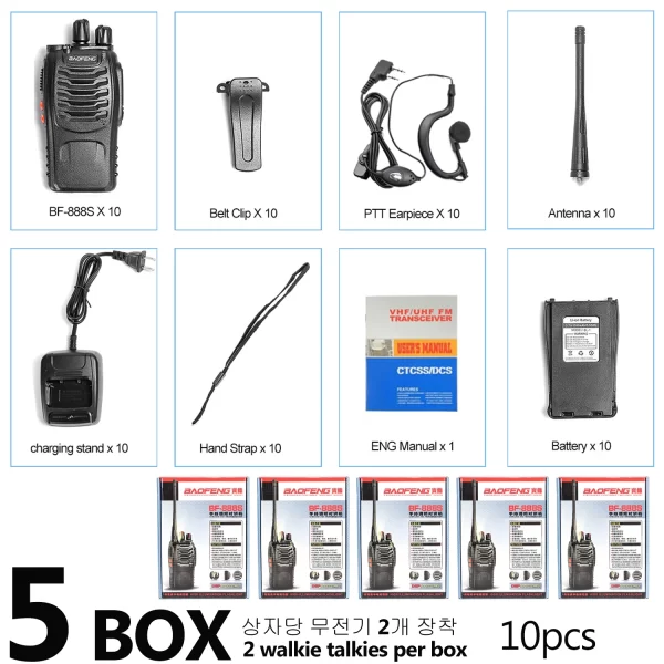 10pcs/Lot Baofeng BF-888S Wholesale with earpiece bf888s Analogue Radio - Image 6
