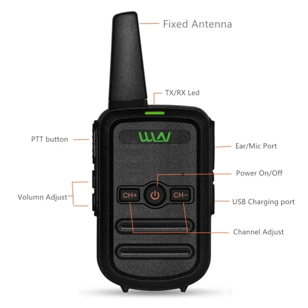 10PCS WLN KD-C52 Mini Handheld Transceiver UHF400-470MHz Two Way Radio 16CH Walkie Talkie KD-C51 Upgraded - Image 4