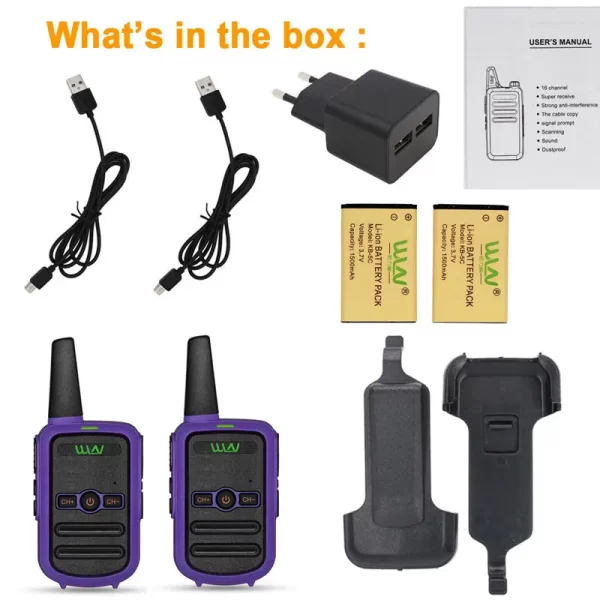 2PCS New WLN Kd-C1 Walkie Talkie Mini Two Way Radio 5W UHF 400-470MHz 16CH Handheld High Quality New Walkie Talkies For Kids Toy - Image 6