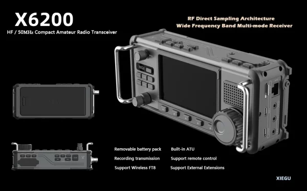 Newest Xiegu X6200 HF/50MHz Compact-type Amateur Portable Radio Transceiver WFM Aviation Wide Frequency Band Multi-mode Receiver - Image 5